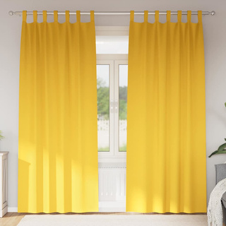 Firany blackout z kółkami 2 pcs Musztardowy Żółty 245 x 140 cm