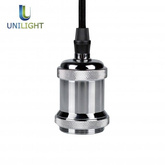 Lampa wisząca retro E27 - chrom - 1m