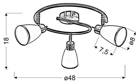 Lampa sufitowa spirala patyna 3xG9 Regent 98-06844