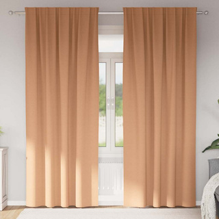 Firany blackout z kółkami 2 pcs Jasny Brąz 225 x 140 cm
