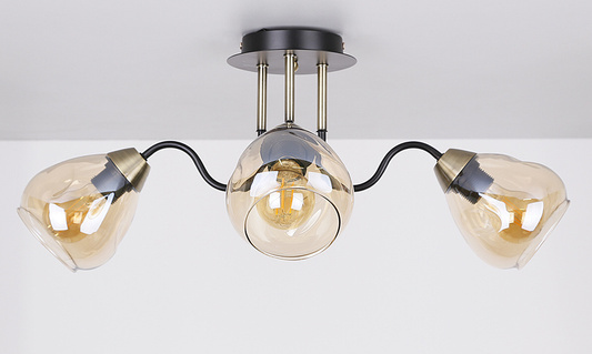 Lampa sufitowa czarno/złota dymiona 3xE27 Unica 33-00880