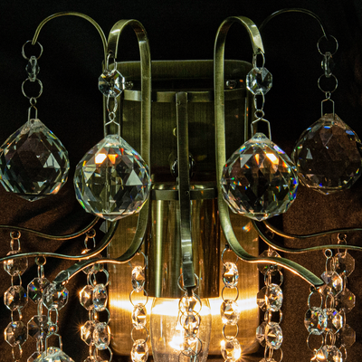 Lampa ścienna kinkiet kryształowy MONTE CARLO 1x60W E27 złoty