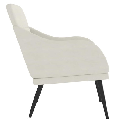 vidaXL Fotel, kremowy, 63x76x80 cm, obity aksamitem
