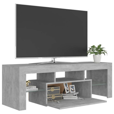 Szafka pod TV z oświetleniem LED, szarość betonu, 120x35x40 cm vidaXL