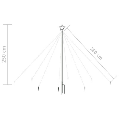 vidaXL Choinka z lampek ułożonych w wodospad, 400 diod LED, 2,5 m
