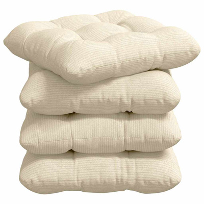 Poduszki na siedziska 4 pcs Kremowy 45 x 45 cm