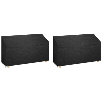 vidaXL Pokrowce na ławki ogrodowe, 2 szt, 12 oczek, 210x70x70/88cm, PE