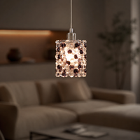 Lampa wisząca chrom/burgund kryształki G9 Classic 31-97005