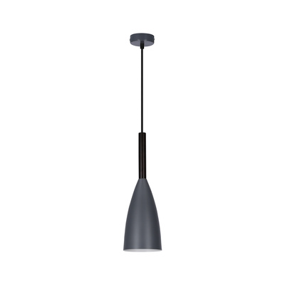 Lampa wisząca szara metal / drewno E27 Flen Ledea 50101262