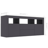 vidaXL Szafka pod TV, szara, 120x30x50 cm, materiał drewnopochodny