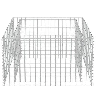 Podwyższona donica gabionowa, galwanizowana stal, 90x90x50 cm