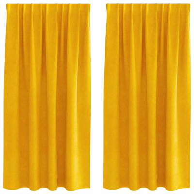 Zasłony zaciemniające 2 pcs Musztardowy Żółty 140 x 175 cm