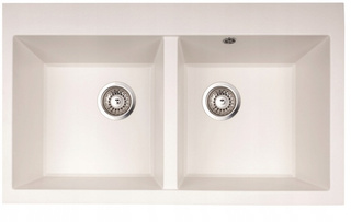 Zlewozmywak Martel 2K 01 / biały arktyczny