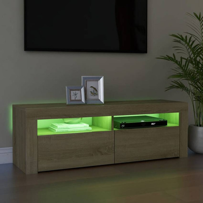 vidaXL Szafka pod TV z oświetleniem LED, dąb sonoma, 120x35x40 cm model standard