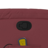 vidaXL Rozkładany fotel masujący, winna czerwień, obity sztuczną skórą