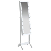 vidaXL Lustro stojące z LED, białe, 34x37x146 cm