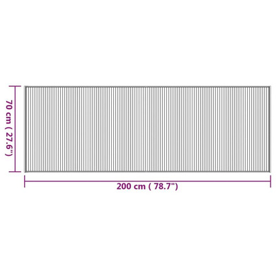 vidaXL Dywan prostokątny, naturalny, 70x200 cm, bambusowy