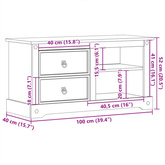vidaXL Szafka pod TV Corona, 100x40x52 cm, lite drewno sosnowe
