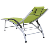 vidaXL Leżak, aluminium i tworzywo textilene, zielony