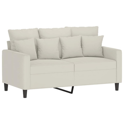 Sofa 2-osobowa, kremowy, 120 cm, tapicerowana aksamitem