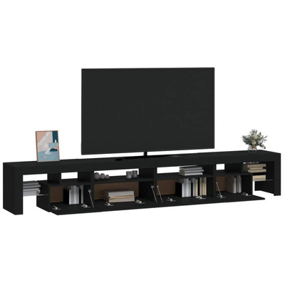 vidaXL Szafka pod TV z oświetleniem LED, czarna, 260x36,5x40 cm
