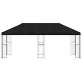 Altana z bokami 6 x 3 m Czarny Poliester i Stal 190