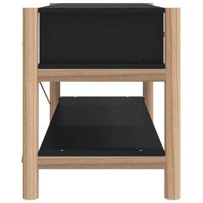 vidaXL Szafka pod TV, czarna, 82x38x45 cm, materiał drewnopochodny
