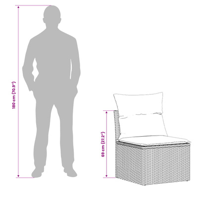 Zestaw Sof 8 szt. Szary i ciemnoszary