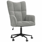 vidaXL Fotel, jasnoszary, obity aksamitem