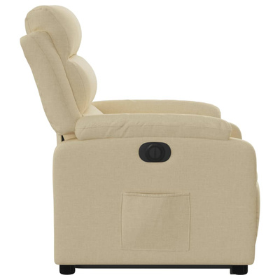 vidaXL Podnoszony fotel masujący, elektryczny, rozkładany, kremowy