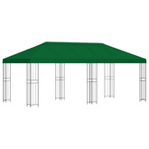 Altana z bokami 6 x 3 m zielony Poliester i Stal 190