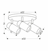 Claro lampa sufitowa plafon biały 3x15W GU10 klosz biały+drewniany 98-27733