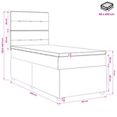 Łóżko z box spring LED z materacem Ciemnozielony 80 x 200 cm