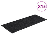 Maty na schody samoprzylepne 15 szt. 60x25 cm ciemnoszare prostokątne