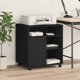Szafka pod drukarkę, z kółkami, czarna, 60x50x67 cm