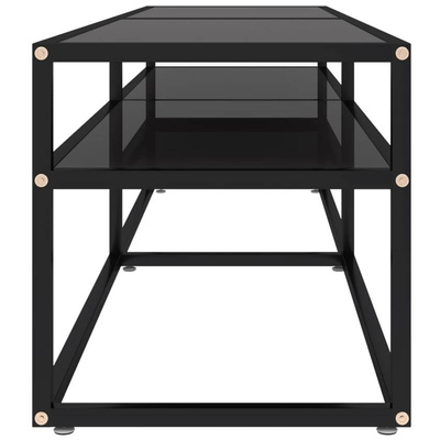 vidaXL Szafka pod TV, czarna, 160x40x40,5 cm, hartowane szkło