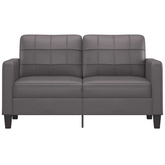 2-osobowa sofa, szary, 140 cm, sztuczna skóra