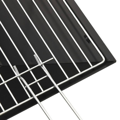 vidaXL Palenisko i grill 2-w-1, z pogrzebaczem, 46,5x46,5x37 cm, stal