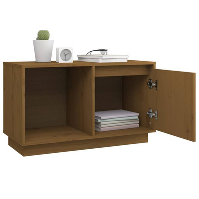 vidaXL Szafka pod TV, miodowy brąz, 74x35x44 cm, lite drewno sosnowe