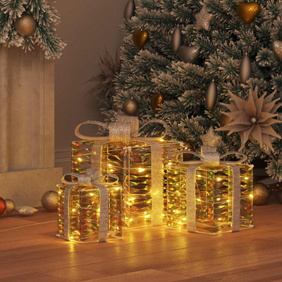 Pudełko Prezentowe 3 pcs Ciepła biel 20 x 20 x 20 cm PET