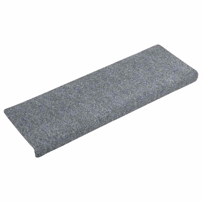 Maty na schody samoprzylepne 5 szt. 65x21x4 cm Jasnoszary prostokątny brzeg