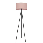SHANTI lampa podłogowa czarny 1x40W E27 abażur jasny wrzosowy 51-38715
