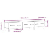 vidaXL Szafka pod TV, biała, 150x34,5x30 cm, materiał drewnopochodny