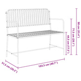 Ławka ogrodowa 2 -Seater 103,5 x 51,5 x 90 cm Stal Czarny