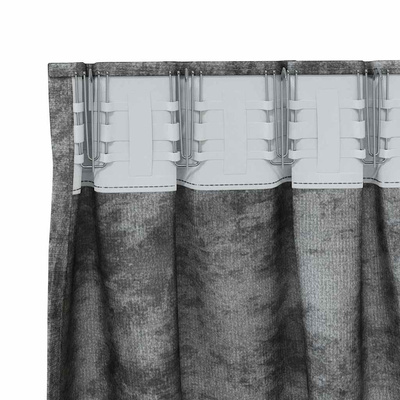 Zasłony z weluru z zasłonami 2 pcs Szary 260 x 140 cm Aksamit