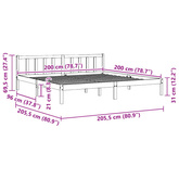 Rama łóżka, lite drewno sosnowe, 200x200 cm