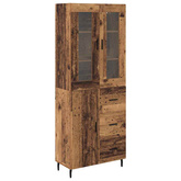 Highboard 2 szt. Stare drewno 69,5 x 34 x 180 cm