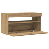 Szafka pod TV z oświetleniem LED, dąb artisan, 75x35x40 cm