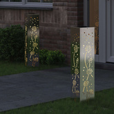 Słoneczna LED lampa na ścieżkę 2 pcs Srebrny Stal nierdzewna