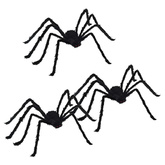 Dekoracja Pająka na Halloween 3 pcs Czarny 150 cm